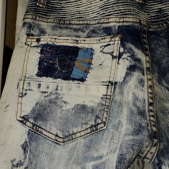 Upcycled‎ Repurposed Distressed Decibel Cut Off Shorts Sz 30 - Picture 8 of 10